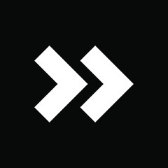 Obraz premium Right arrow icon. Next icon sign symbol in trendy flat style. Right arrow vector icon illustration isolated on black background