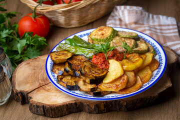 Turkish style mixed vegetable fried (Karisik Kizartma)