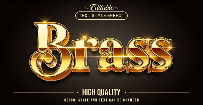 Editable text style effect - Brass text style theme.