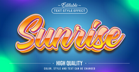 Editable text style effect - Sunrise text style theme.