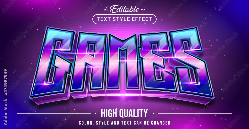 Poster Editable text style effect - Games text style theme.