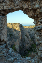 Fototapeta premium Mountain view from the Venetian castle of Palaiochora in Kythira island in Greece