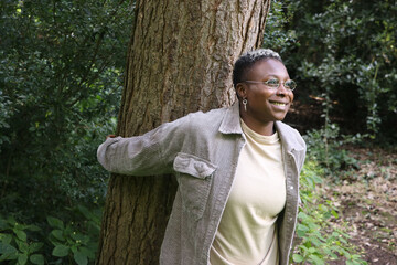 woman, tree, climate protection, climate change, environmental protection, african, afroamerican