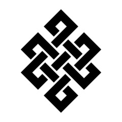 Endless knot - black vector symbol