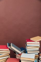 many educational books for college university studies as a background