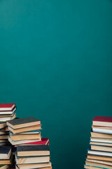 many educational books for college university studies as a background
