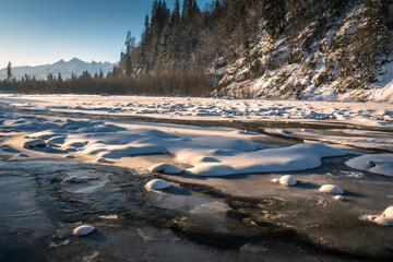 A beautiful winter morning with a view of the High Tatras. The snow created an amazing atmosphere in the photo.