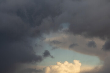 Simple cloudy blue sky. Nature background.