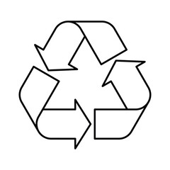Black outline Universal Recycling Symbol