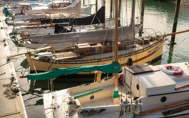 Fototapeta na wymiar Yachts in moored in Marina