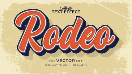 Editable text style effect - retro text in grunge style theme