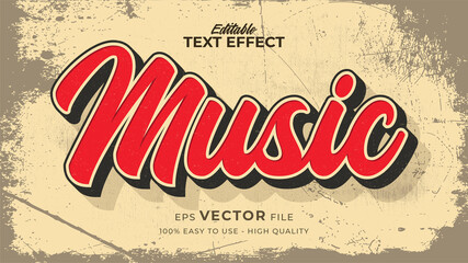 Editable text style effect - retro text in grunge style theme
