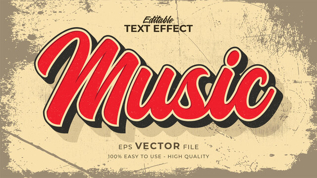 Editable text style effect - retro text in grunge style theme