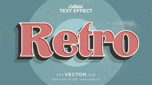 Editable text style effect - retro text in grunge style theme
