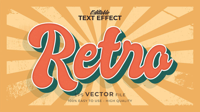 Editable text style effect - retro text in grunge style theme