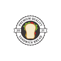 Premium sandwich bread badge logo