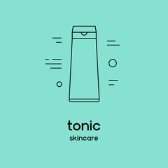 Vector icon of tonic. Beauty products and online shopping. Korean cosmetics. Can be used as illustration in magazine, banner, social media, highlights, typographic, web design. Skin care concept.