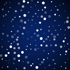 White dots Christmas background. Subtle flying sno