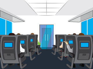 Electric train car interior.