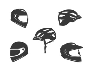 helmet icon collections. including bike helmet and motorbike helmet.
