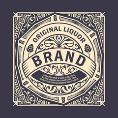 Obraz premium Whiskey label with old frames