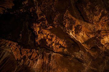 Ceiling coloured decoration in the cave.