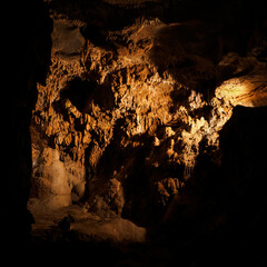 Ceiling coloured decoration in the cave.