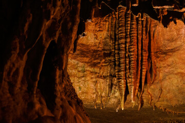 Ceiling coloured decoration in the cave.