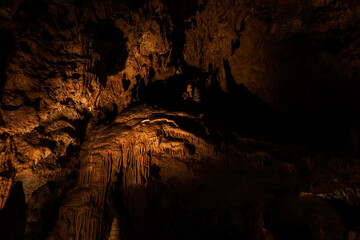 Ceiling coloured decoration in the cave.