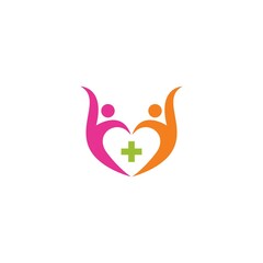 people love medical logo vector icon illustration