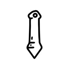 self defence keychain weapon line vector doodle simple icon