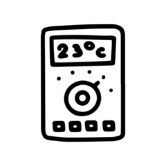 underfloor heating thermostat line vector doodle simple icon