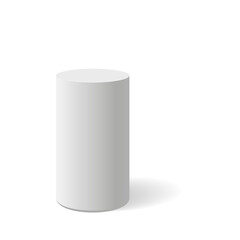 Light gray cylinder template isolated on white background. 3D object figure design. eps 10
