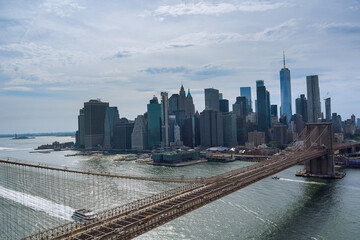 Fototapeta premium Brooklyn Bridge view Manhattan skyline metropolitan NYC