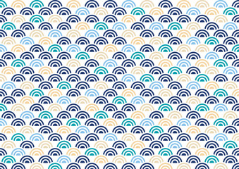 和風配色　青海波背景