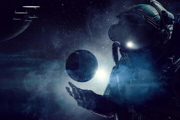 Obraz na płótnie Canvas Astronaut on the other planet