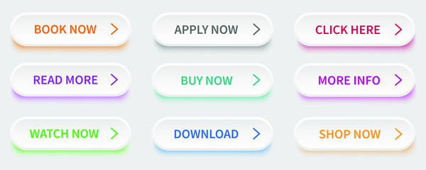 Big collection buttons Read More. Different colorful button set. Web icons. Vector illustration.