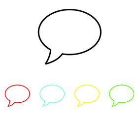 Speech bubbles Icon, flat design style. Vector chat icon for design, websites, app, UI. Set elements in colored icons. Speech bubbles icon illustration on white background