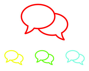 Speech bubbles Icon, flat design style. Vector chat icon for design, websites, app, UI. Set elements in colored icons. Speech bubbles icon illustration on white background