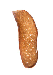 Crispy rusk isolated on white. Tasty snack