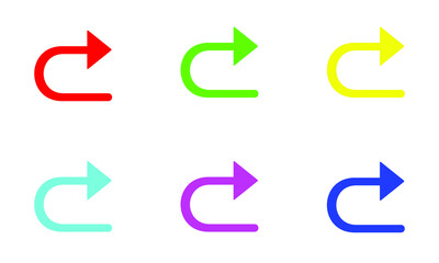 U Turn Icon - Vector, Sign and symbol for web site design, logo, app, UI. Set elements in colored icons. Vector illustration on white background