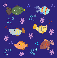 Fototapeta premium sealmess undersea fish vector illustration
