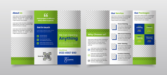 Cleaning Service Company Trifold Brochure