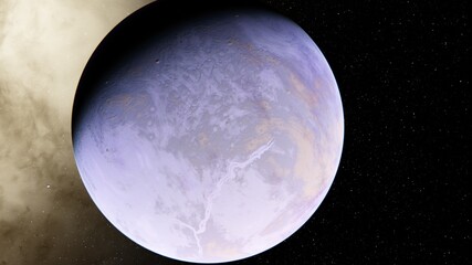 planet suitable for colonization, earth-like planet in far space, planets background 3d render	
