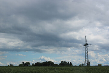 Day Sky with clouds and forest