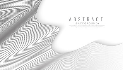 Abstract elegant gray background with flowing lines wave. Vector modern illustration.