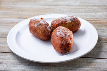 A view of a plate of empanada de leche.