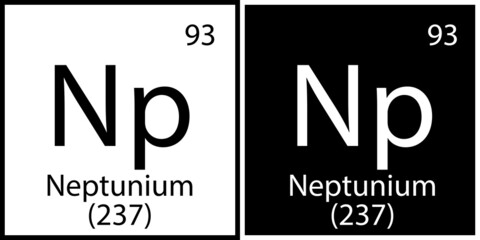 Neptunium chemical sign. Education background. Mendeleev table. Science structure. Vector illustration. Stock image. 