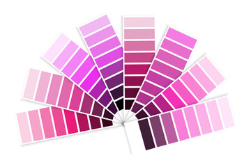 Pink palette swatches set. Color tones. Modern design. Simple line art. Pastel brights. Vector illustration. Stock image.  - obrazy, fototapety, plakaty