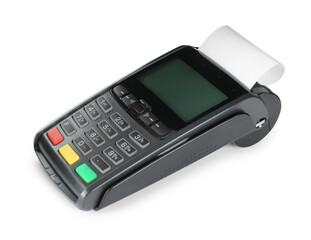 New modern payment terminal isolated on white